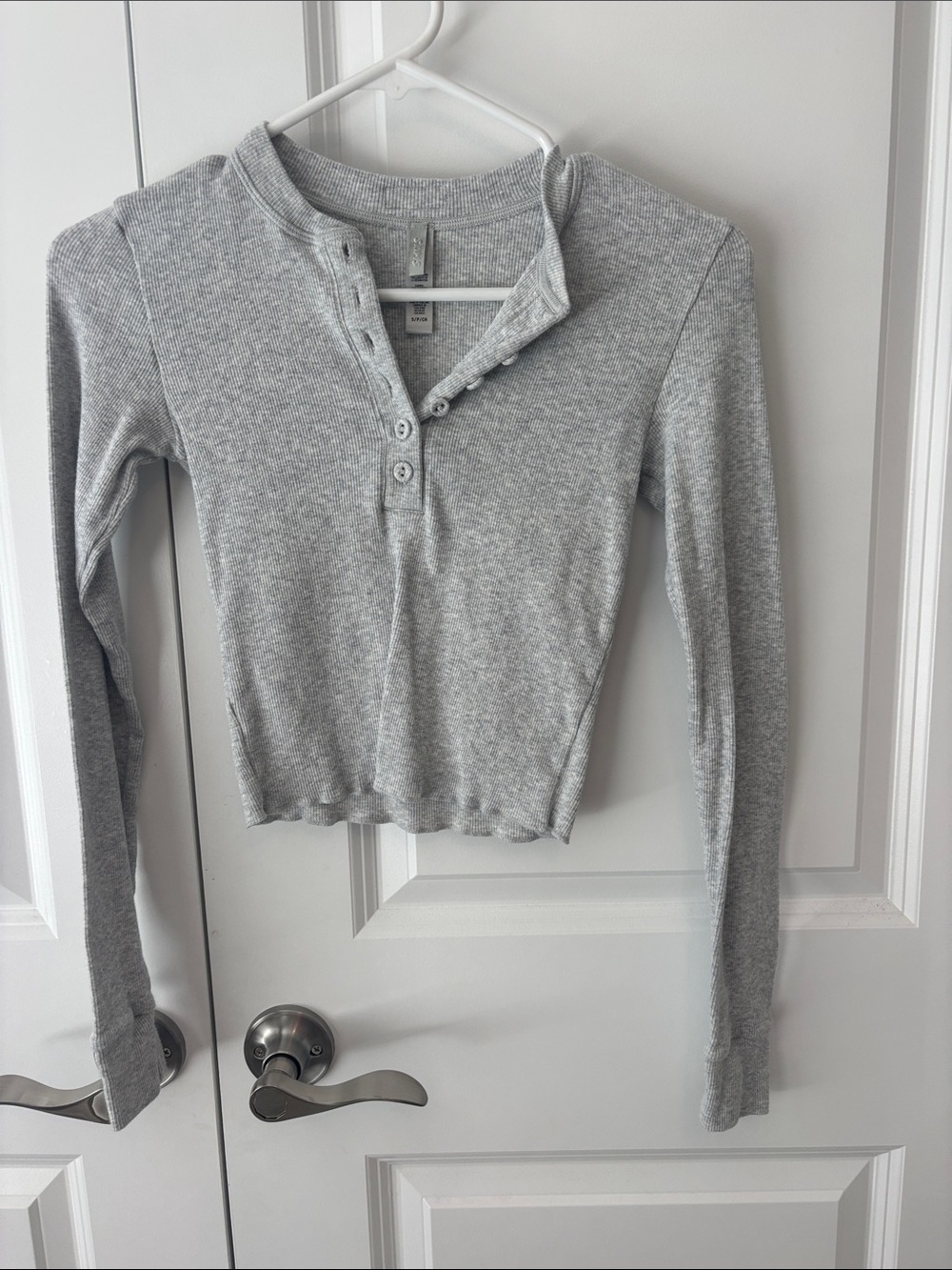 SKIMS Cottin Rib Long Sleeve Henley Small